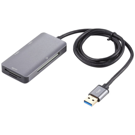 5 In 1 Dual USB 3.0 + CF + TF + SD Multi-function USB 3.0 Card Reader-garmade.com