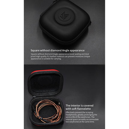 KZ Data Wire Charger Earphone Portable PU Receiving Case(Red)-garmade.com