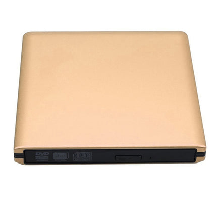 Aluminum Alloy External DVD Recorder USB3.0 Mobile External Desktop Laptop Optical Drive (Gold)-garmade.com
