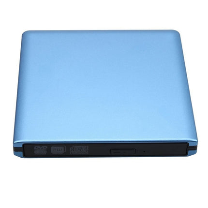 Aluminum Alloy External DVD Recorder USB3.0 Mobile External Desktop Laptop Optical Drive (Blue)-garmade.com