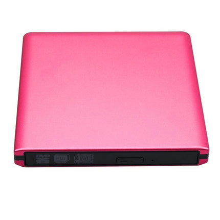 Aluminum Alloy External DVD Recorder USB3.0 Mobile External Desktop Laptop Optical Drive (Red)-garmade.com