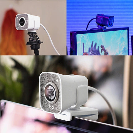 Logitech StreamCam Full HD 1080P / 60fps Auto Focus USB-C / Type-C Port Live Broadcast Gaming Webcam, Built-in Microphone (White)-garmade.com