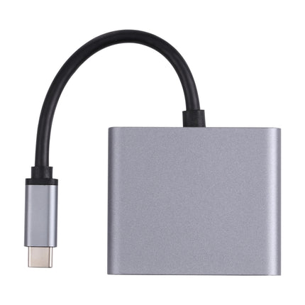 2 in 1 USB-C / Type-C to 2 x HDTV Ports HUB Adapter-garmade.com