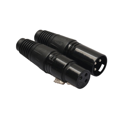 5 Pairs Black 3 Pin XLR Audio Cable Connector Male and Female-garmade.com