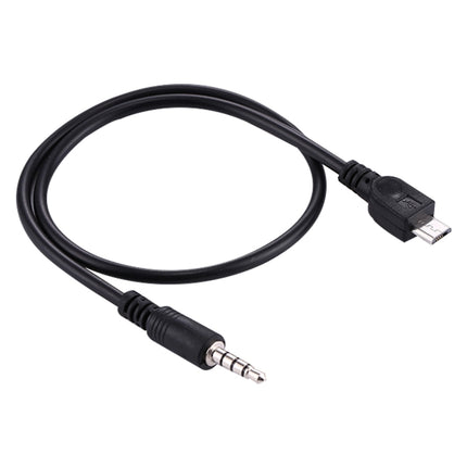 3.5mm Male to Micro USB Male Audio AUX Cable, Length: about 40cm(Black)-garmade.com