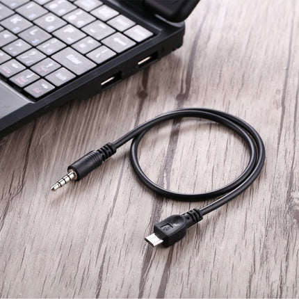 3.5mm Male to Micro USB Male Audio AUX Cable, Length: about 40cm(Black)-garmade.com