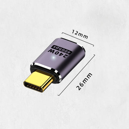 240W USB-C/Type-C Female to USB-C/Type-C Male 40Gbps Straight Adapter with Light-garmade.com