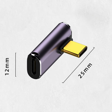 240W USB-C/Type-C Female to USB-C/Type-C Male 40Gbps Medium Bend Adapter with Light-garmade.com