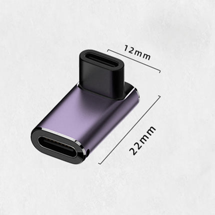 240W USB-C/Type-C Female to USB-C/Type-C Female 40Gbps Stereo Bend Adapter with Light-garmade.com