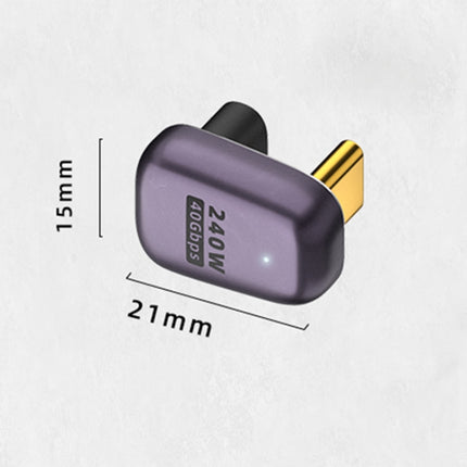 240W USB-C/Type-C Female to USB-C/Type-C Male 40Gbps U-Type Adapter with Light-garmade.com