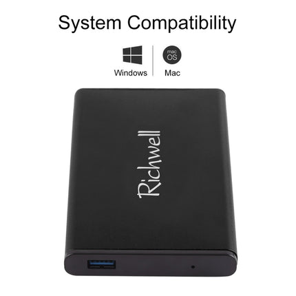 Richwell SATA R2-SATA-2TB 2TB 2.5 inch USB3.0 Super Speed Interface Mobile Hard Disk Drive(Black)-garmade.com
