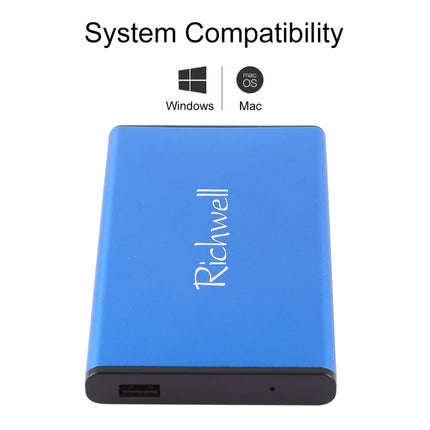 Richwell SATA R2-SATA-250GB 250GB 2.5 inch USB3.0 Super Speed Interface Mobile Hard Disk Drive(Blue)-garmade.com