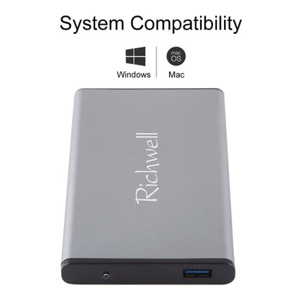 Richwell SATA R2-SATA-320GB 320GB 2.5 inch USB3.0 Super Speed Interface Mobile Hard Disk Drive(Grey)-garmade.com