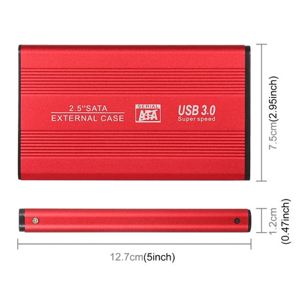 Richwell SATA R2-SATA-320GB 320GB 2.5 inch USB3.0 Super Speed Interface Mobile Hard Disk Drive(Red)-garmade.com
