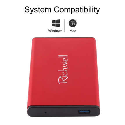 Richwell SATA R2-SATA-320GB 320GB 2.5 inch USB3.0 Super Speed Interface Mobile Hard Disk Drive(Red)-garmade.com