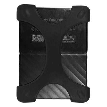 X Type 2.5 inch Portable Hard Drive Silicone Case for 2TB-4TB WD & SEAGATE & Toshiba Portable Hard Drive, without Hole (Black)-garmade.com