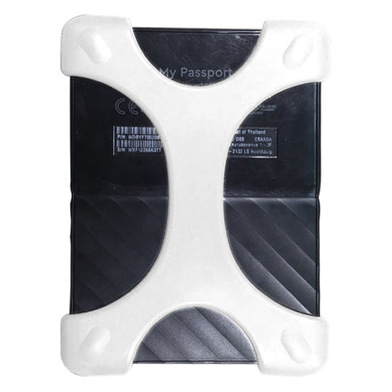 X Type 2.5 inch Portable Hard Drive Silicone Case for 2TB-4TB WD & SEAGATE & Toshiba Portable Hard Drive, without Hole (White)-garmade.com