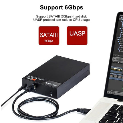 RSH-319 SATA 2.5 / 3.5 inch USB 3.0 Interface Horizontal Type HDD Enclosure, The Maximum Support Capacity: 8TB-garmade.com