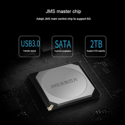 SEATAY HD213 Tool Free Screwless SATA 2.5 inch USB 3.0 Interface HDD Enclosure, The Maximum Support Capacity: 2TB(Black)-garmade.com