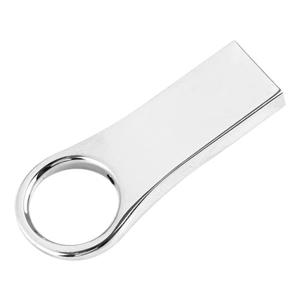 eekoo 16GB USB 2.0 Waterproof Shockproof Metal Ring Shape U Disk Flash Memory Card (Silver)-garmade.com