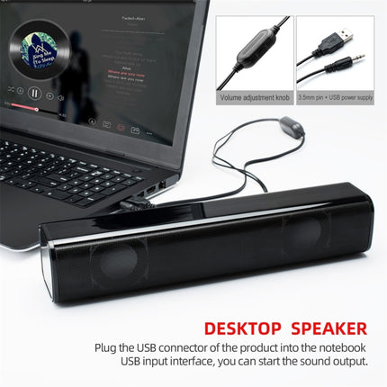 HXSJ Q2 Mini Household Notebook Desktop PC Wired Heavy Subwoofer Speaker(Black)-garmade.com