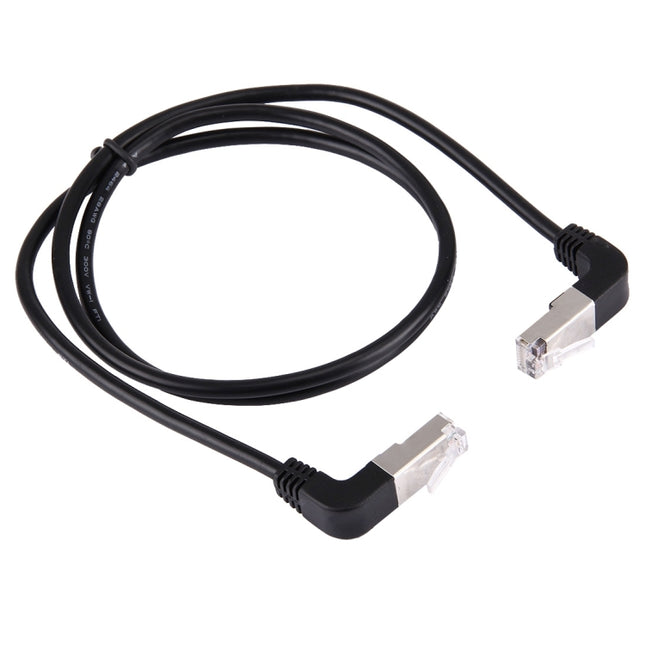 1m RJ45 Male Bent Upward to RJ45 Male Bent Upward Network LAN Cable-garmade.com