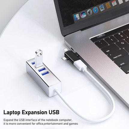 3 in 1 USB 3.0 to 8 Pin + Micro USB + USB-C / Type-C Interface Multifunctional OTG Adapter-garmade.com