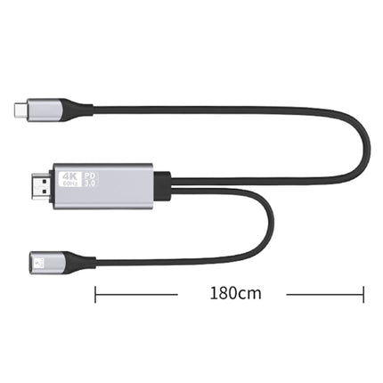 9572PD USB-C / Type-C Male to HDMI Male 4K HD Video Adapter Cable, Cable Length: 1.8m-garmade.com