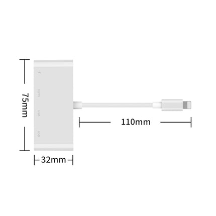 75216 4 in 1 8 Pin to HDMI + 8 Pin Charging + 2 USB Ports HD Video Converter-garmade.com