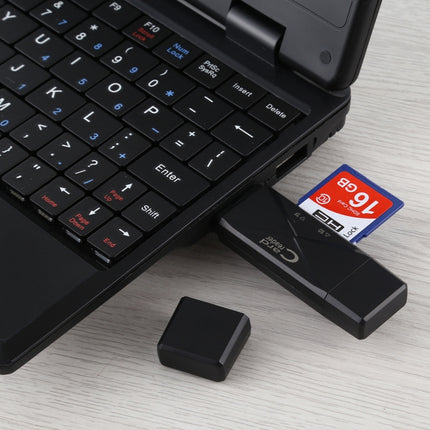 USB-C / Type-C + SD + TF + Micro USB to USB 2.0 Card Reader (Black)-garmade.com