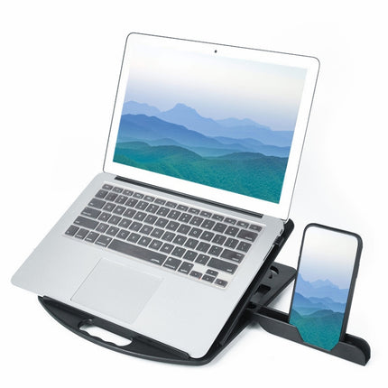 General-purpose Increased Heat Dissipation For Laptops Holder, Style: with Mobile Phone Holder(Black)-garmade.com
