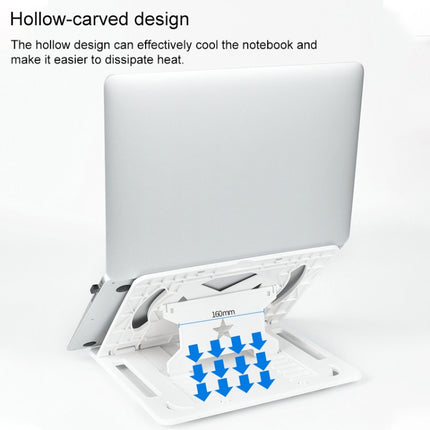 General-purpose Increased Heat Dissipation For Laptops Holder, Style: with Mobile Phone Holder(White)-garmade.com