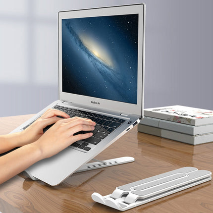 Laptop Stand Desktop Raise Bracket Cooling Base Lifting Holder Foldable (Black)-garmade.com