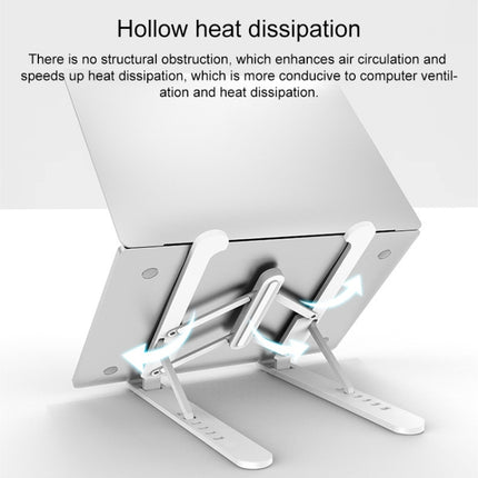 Laptop Stand Desktop Raise Bracket Cooling Base Lifting Holder Foldable (White)-garmade.com