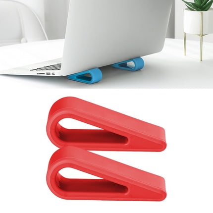 2 PCS Simple Notebook Computer Bracket Adjustable Height Increase Heat Dissipation Base Pad Holder (Red)-garmade.com