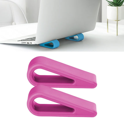2 PCS Simple Notebook Computer Bracket Adjustable Height Increase Heat Dissipation Base Pad Holder (Rose Red)-garmade.com