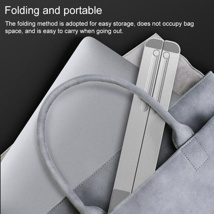 Portable Adjustable Laptop Stand Desktop Lifting Height Increase Rack Folding Heat Dissipation Holder, Style: Ordinary(Grey)-garmade.com