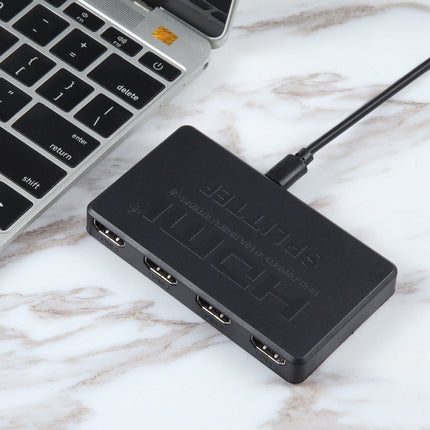 3D 4K HDMI Splitter Box, 1 Input x 4 Output, USB Power Supply(Black)-garmade.com