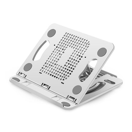 S6 Universal Rotatable Foldable 8-level Laptop Cooling Bracket with Handle (White)-garmade.com