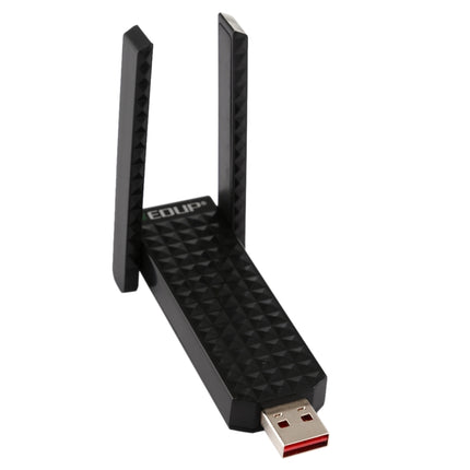 EDUP EP-AC1625 600Mbps 2.4G / 5.8GHz Dual Band Wireless 11AC USB 2.0 Adapter Network Card with 2 Antennas for Laptop / PC(Black)-garmade.com