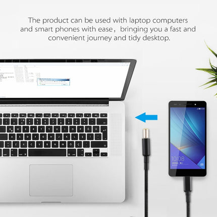 PD 100W 7.9 x 5.0mm Male to USB-C / Type-C Male Nylon Weave Power Charge Cable, Cable Length: 1.7m-garmade.com