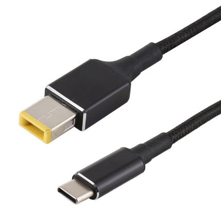 Big Square Male to USB-C / Type-C Male Nylon Weave Power Charge Cable for Lenovo, Cable Length: 1.7m-garmade.com