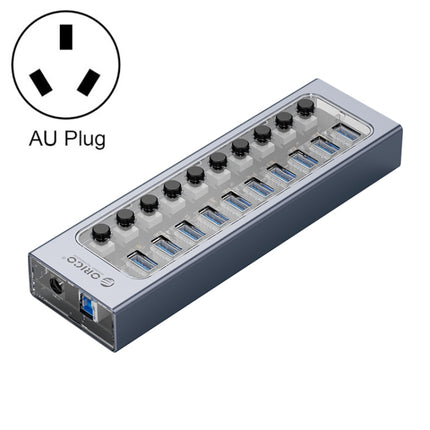 ORICO AT2U3-10AB-GY-BP 10 Ports USB 3.0 HUB with Individual Switches & Blue LED Indicator, AU Plug-garmade.com