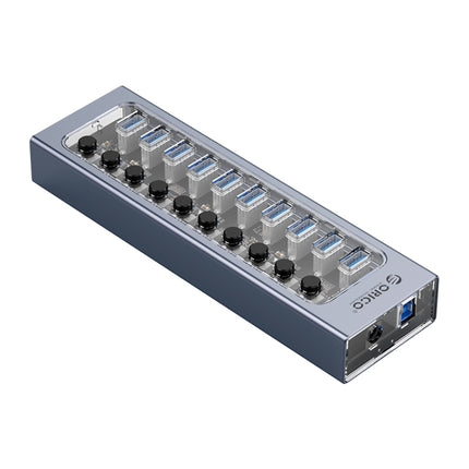 ORICO AT2U3-10AB-GY-BP 10 Ports USB 3.0 HUB with Individual Switches & Blue LED Indicator, UK Plug-garmade.com