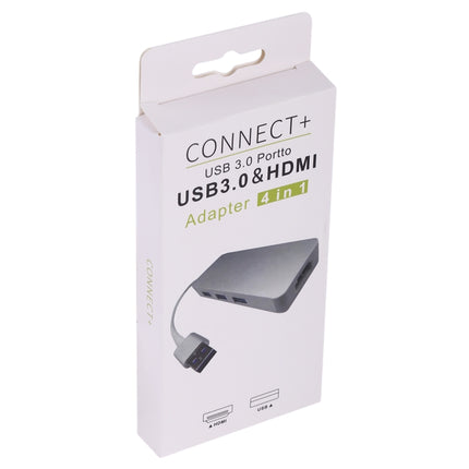 4 in 1 USB 3.0 to 3 x USB 3.0 + HDMI Adapter (Silver)-garmade.com