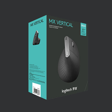 Logitech MX Vertical 4000DPI USB-C / Type-C + Unifying + Bluetooth Three-mode Ergonomic Wireless Vertical Optical Mouse (Black)-garmade.com