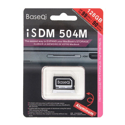 BASEQI 503MSV 128GB Aluminum Alloy Micro SD(TF) Memory Card for Macbook Pro Retina 15 inch (2012 - 2013 Early) Laptops-garmade.com