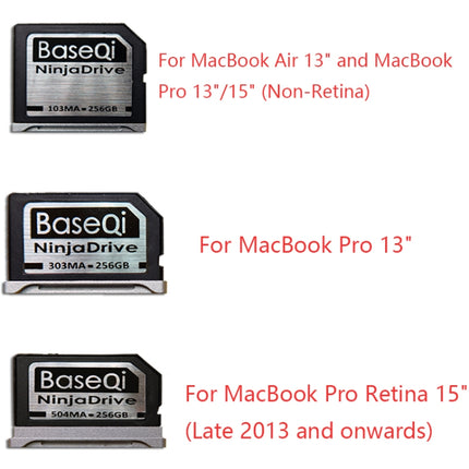 BASEQI 303MA 256GB Aluminum Alloy Micro SD(TF) Memory Card for Macbook Pro Retina 13.3 inch Laptops-garmade.com