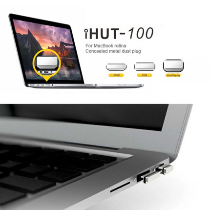 BASEQI iHUT-100 Hidden Aluminum Alloy Anti Dust Plug for Macbook Pro Retina 13.3 / 15 inch Laptops-garmade.com
