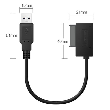 Professional USB 2.0 to 7+6Pin Slimline SATA Cable Adapter Indicator-garmade.com